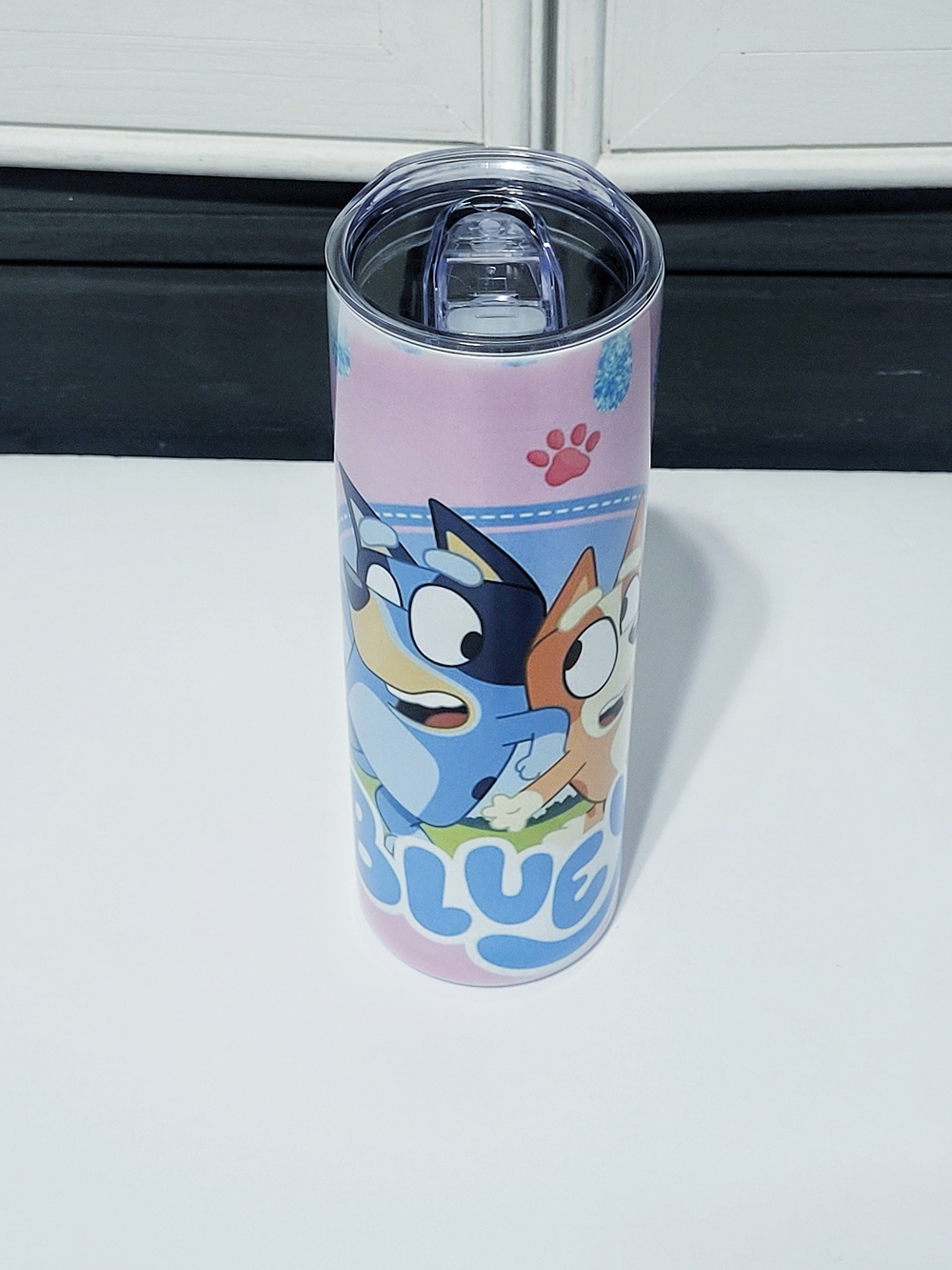 Bluey Stainless Steel Cartoon Travel Tumbler - Pink & Blue - Picture 2 of 4